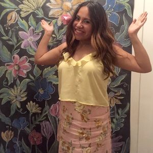 Forever 21 Light Pink Floral Mini Skirt